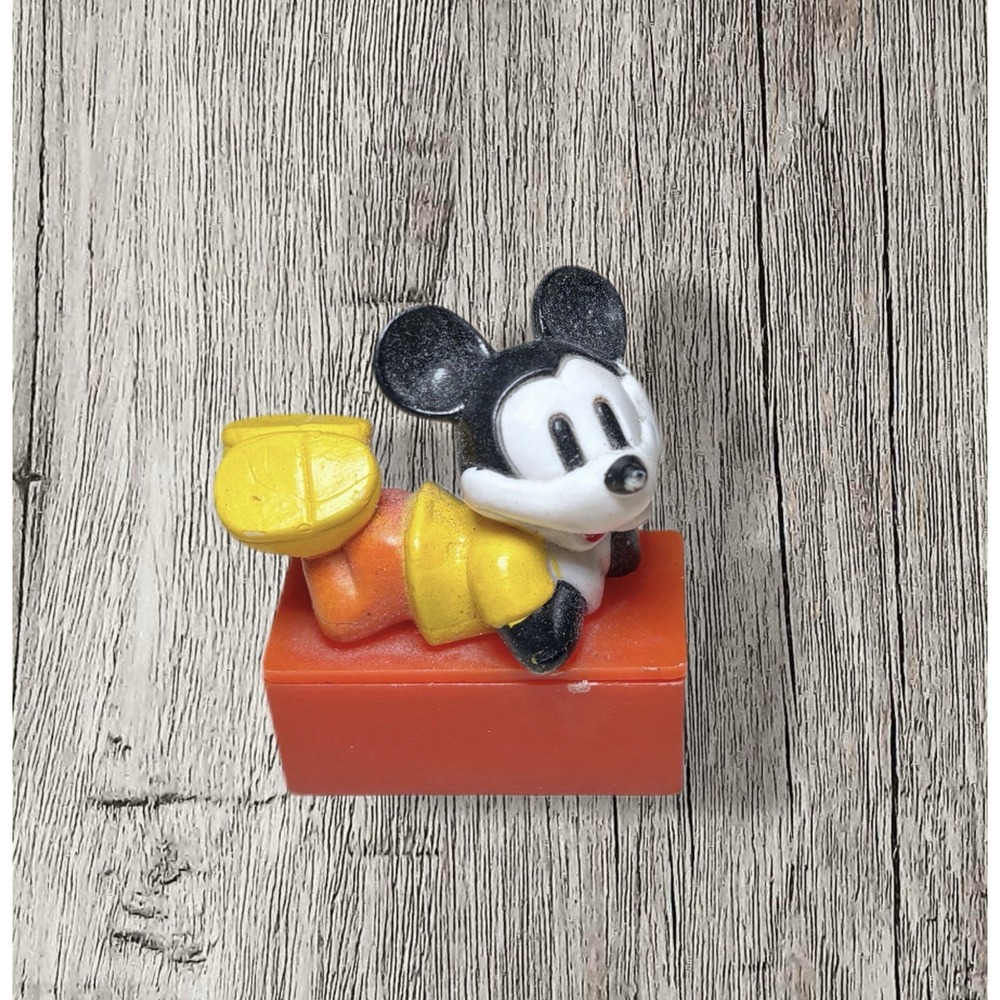 Vintage Mickey Mouse Pencil Sharpener Plastic Red